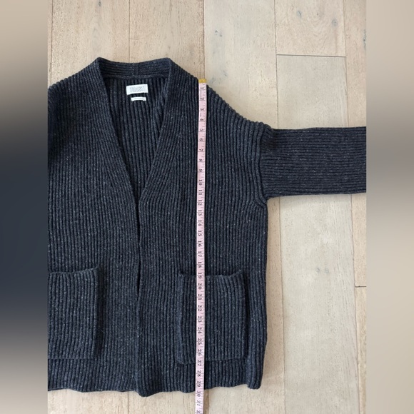 $395 NWOT TOAST Wool OVERSIZED Ribbed Knit Cardigan Cocoon jacket charcoal gray - Picture 8 of 10